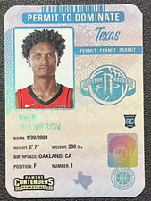 Amen Thompson 2023-24 Panini Contenders Permit To Dominate SSP RC Rockets #3