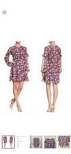 ASTR The Label Women's Purple Floral Long Sleeve Mini Dress Sz M