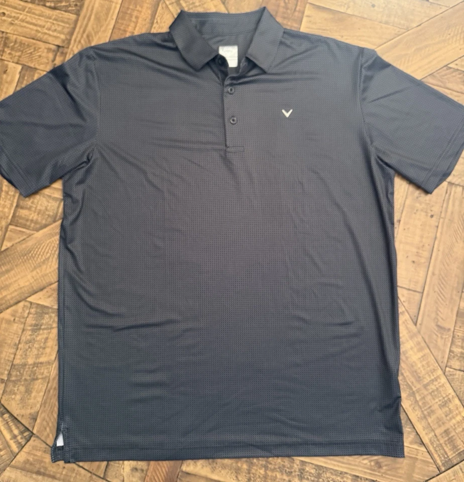 Camisa Polo Callaway Para Hombre Grande Negra Opti Dri Fit Golf Informal Manga Corta 108 Foto 3 de 4