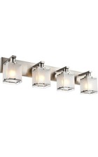 4-Lights Bathroom Light Fixtures Over Mirror, Brushed Nickel Vanity Wall Mounted
