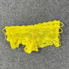 Vintage Native Intimates Womens 1X Yellow Lace Strappy Panties Delicate Feminine
