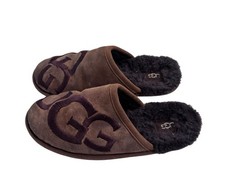 UGG Scuff Logo Chestnut Espresso Slip On Shearing Slipper US 10 Mens