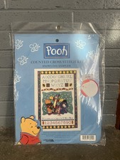 Winnie The Pooh "Snowy Day Sampler" Counted Cross Stitch Kit #113219 Made In USA