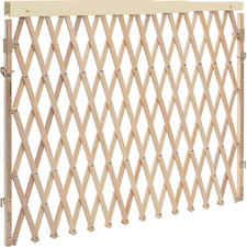 Expansion Walk-Thru Room Divider Baby Gate, Natural Wood