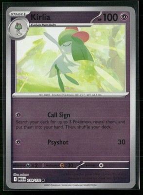 Kirlia ME01: Mega Evolution 059/132 Reverse Holo NM