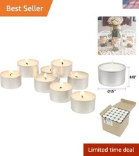 Tea Light Candles Bulk 50 Pack Unscented Smokeless Long Burn White