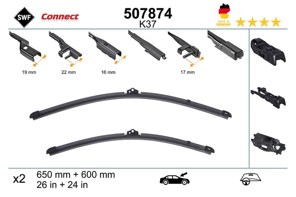 Wischblatt Scheibenwischer Connect Made IN Germany SWF 507874 FüR VW Crafter 30-image