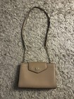 MICHAEL KORS MOTT LARGE CLUTCH SMOOTH LEATHER CROSSBODY BAG BISQUE