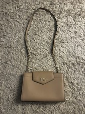 MICHAEL KORS MOTT LARGE CLUTCH SMOOTH LEATHER CROSSBODY BAG BISQUE