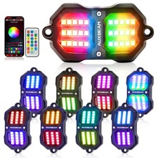 Auxbeam 8 Pods RGB Rock Light Brake 213° Wide Bluetooth+Remote RGB-8