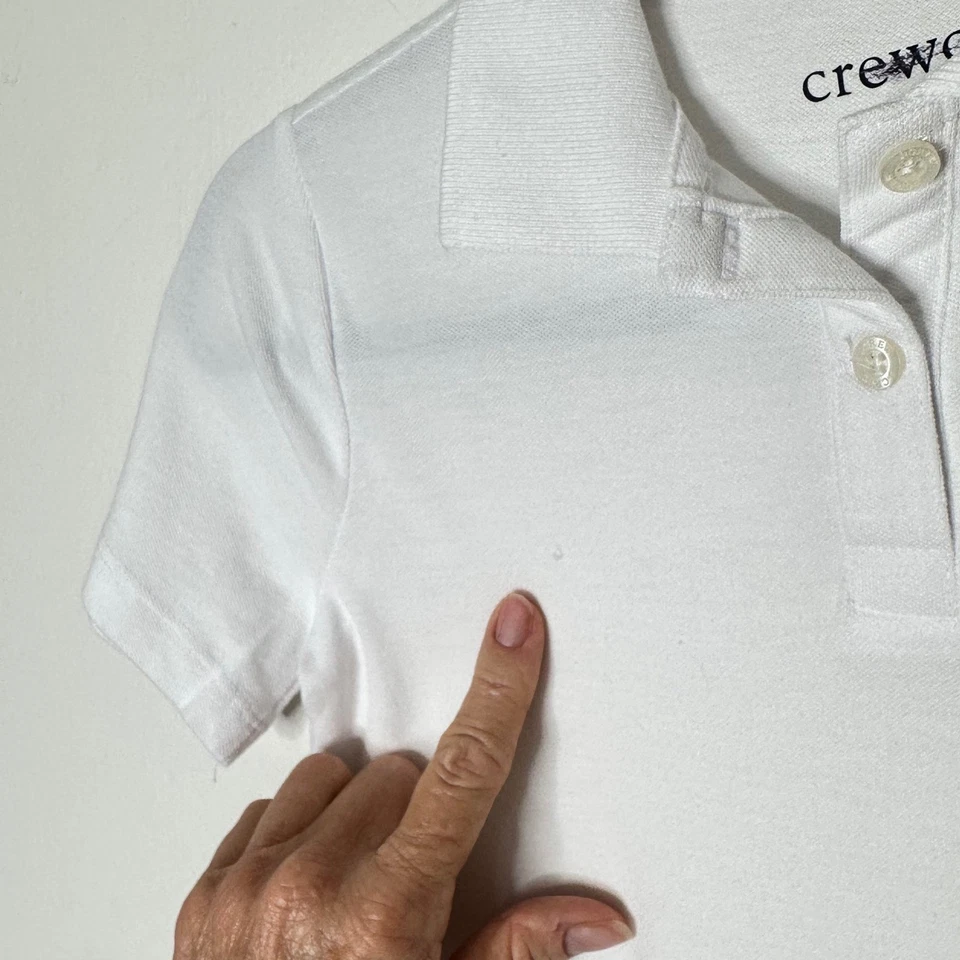 Crewcuts by J.Crew Kids Girls White Short Sleeve Polo Shirt Size 8 - Image 3 of 4