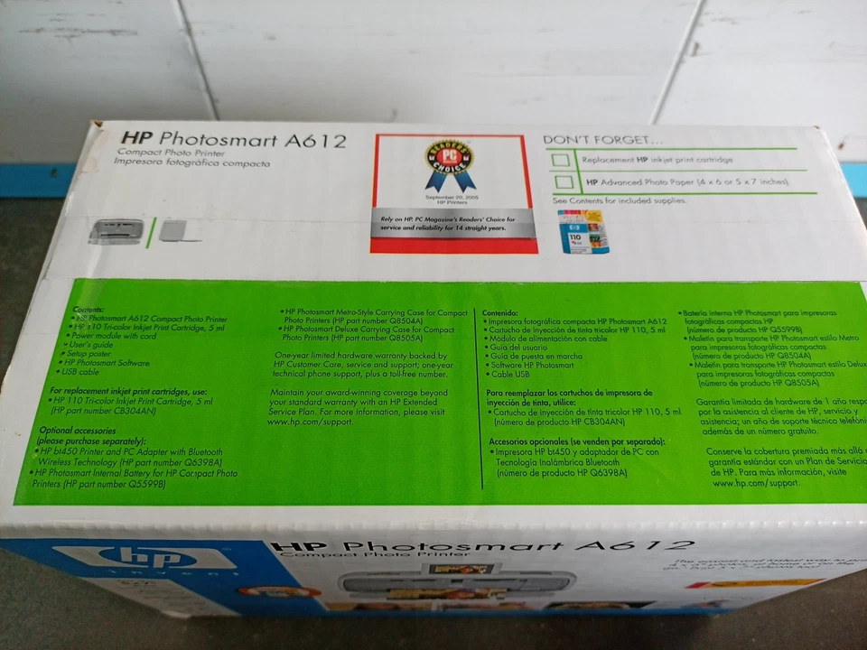 NEW HP Photosmart A612 Portable Inkjet Photo Printer 2.4" LCD  (SEALED) - Image 3 of 4
