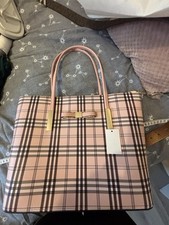 Pink check large shoulder bag NWT