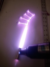 Raro Electrodo de Rayo Varita Violeta Prótesis Ojo Vidrio Aspirador Tubo Geissler Bombilla