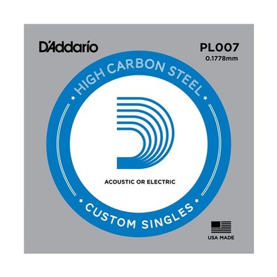 D Addario .007 Gauge Plain Steel Guitar String for Acoustic Electric Guitar