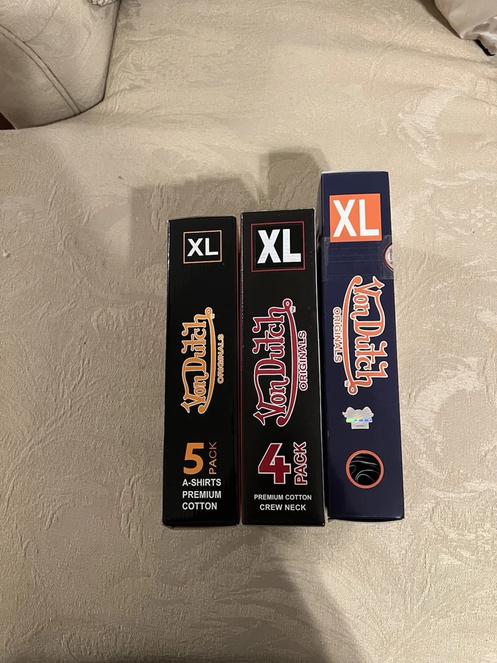 Conjunto de 6 camisetas sin mangas Von Dutch XL Plus Boxer’s Briefs Plus para hombre. Foto 3 de 4