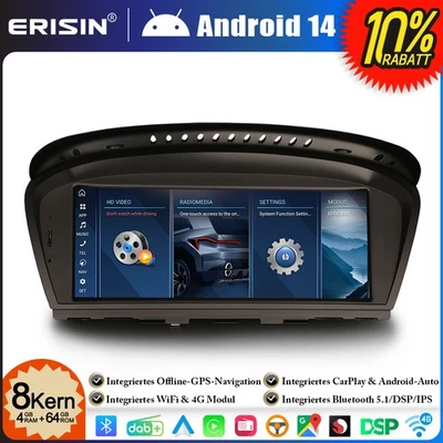 128GB Android 16 Autoradio GPS DAB+ BMW 3er E90 E91 5er E60 E61 6er E63 E64 CIC - Bild 1 von 4