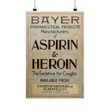 Vintage Medical Advertisement  Bayer Asprin Heroin Sedative for Cough 