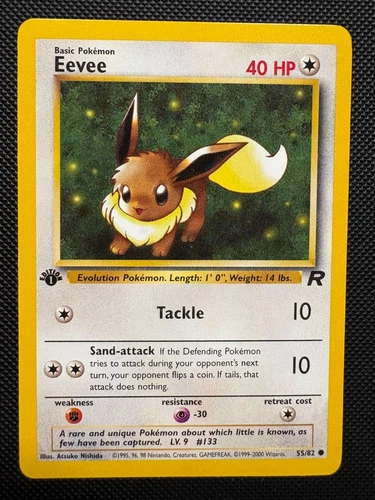 Pokemon Eevee 55/82 Team Rocket 1st Edition Vintage WOTC LP