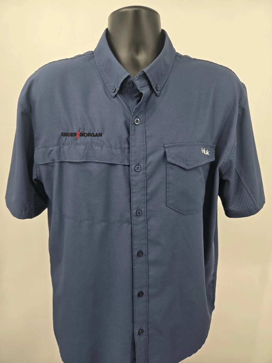 Chemise De Pêche Huk Kryptek Homme Taille L – Bleu Camouflage, Manches Longues, UPF 30+, Occasion
