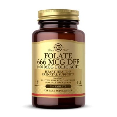 Folate 250 Tabs 666 Mcg DFE by Solgar