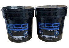 2x Eco Style Professional Styling Gel Super Protein For Dry  Damaged Hair.