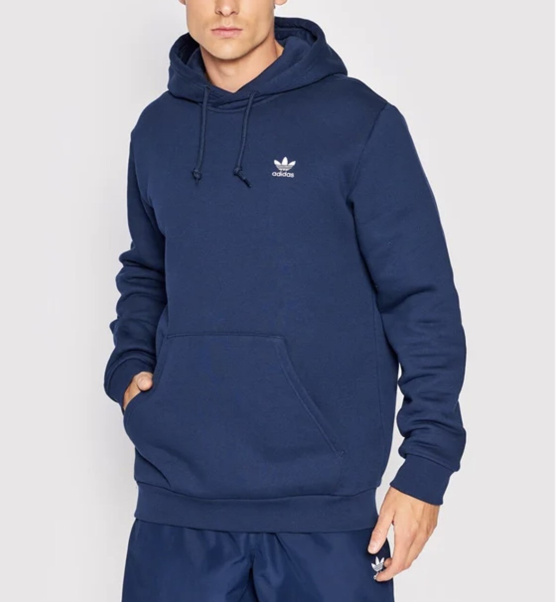 NWT! Adidas Essentials Trefoil Men's Medium Hoodie Night Indigo