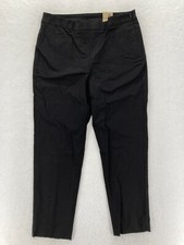 Chico's Perfect Stretch Marveluxe Pants Women's 1.5 Black Stretch Side Zip Ankle