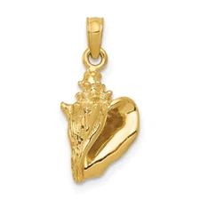 10k Yellow Gold 3-D Conch Shell Perfect Gift for Her