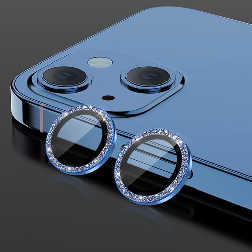 Glitter Metal Ring Glass Lens Protector Film For iPhone 15 14 Pro Max 13 12 11 - Photo 16 sur 19