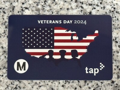 NEW Active Veterans Day 2024 Los Angeles Metro LA TAP Fare Card Bus Rail Subway