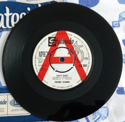 PATTY BABY, FREDDY CANNON, 1963 STATESIDE LABEL DEMO, R&R,BEAT,  VG+ / VG+.