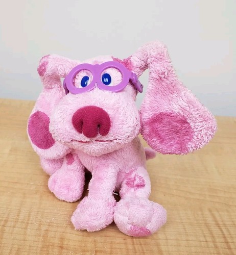 TY Blues Clues Magenta Plush Beanie Baby Pink Puppy Dog Glasses Spots