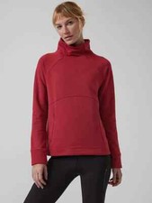 ATHLETA Polartec Funnel Neck S Small Sweatshirt Decadent Red NWT 510374