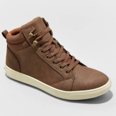 Goodfellow & Co Mens Brown Drew Lace Up Solid High Top Sneakers Size 8 Boots Goodfellow & Co Men main image 2