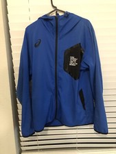 asics full zip wind breaker blue size JPN XL