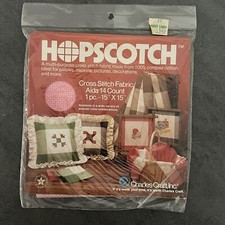NEW Hopscotch Charles Craft Cross Stitch Fabric Aida 14 Count 15  x15  Light Pink