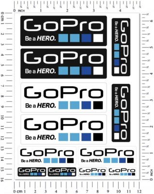 GoPro Action Kamera Aufkleber Laminiert Auto Fahrrad Helm Surf Set Be a Hero
