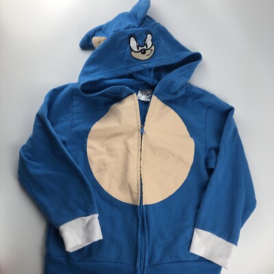 Sonic The Hedgehog Zip Up Hoodie By Sega Youth Small Blue jacket