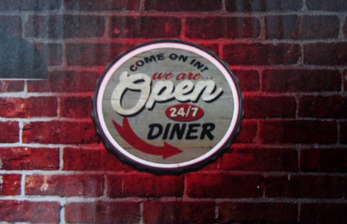 led lighted neon rope sign shop decor message display open 24/7 diner home den - 第 1/2 張圖片