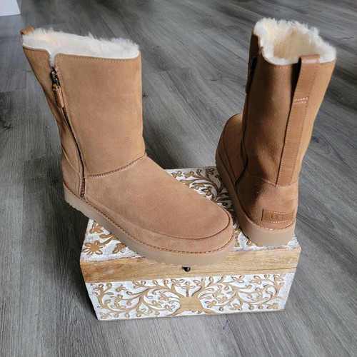 UGG Classic Zip Short Chestnut Suede 