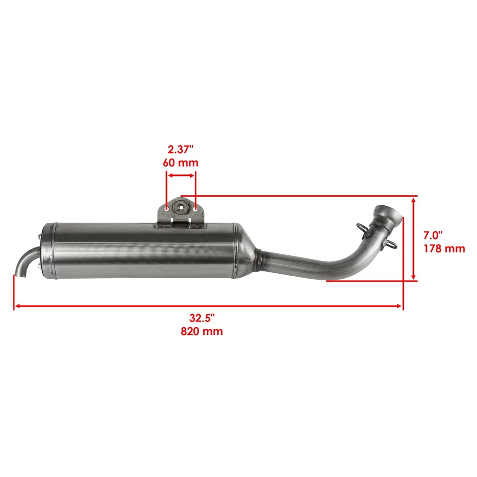 Caltric B16-E4703-01-00 Exhaust Muffler For Yamaha Grizzly 700 Kodiak 700 ATV - Image 2 of 4