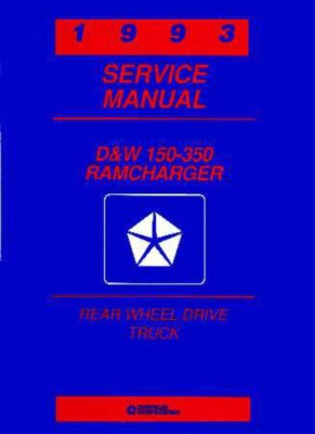 1993 Dodge Truck Ramcharger Shop Service Repair Manual Book Engine Drivetrain OE