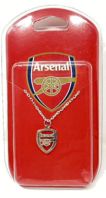 ARSENAL FC Silberfarbenes Kettenanhänger Wappen Mit 51 Cm Kette AFC