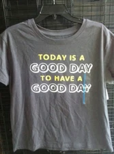 NEW Modern Lux Women's Today Is A Good Day Gray T-Shirt Size Large