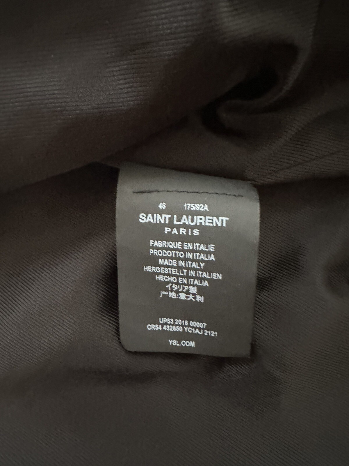 Giacca bomber in pelle marrone cognac Saint Laurent Hedi Slimane FW16 46