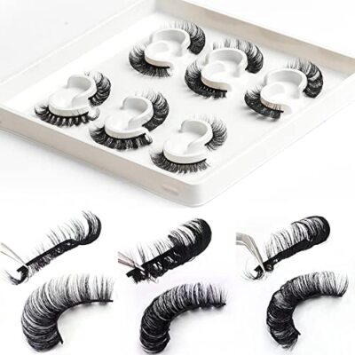 6 Pairs Russian Strip Lashes Fluffy D Curl False Eyelashes Natural Lashes Strip