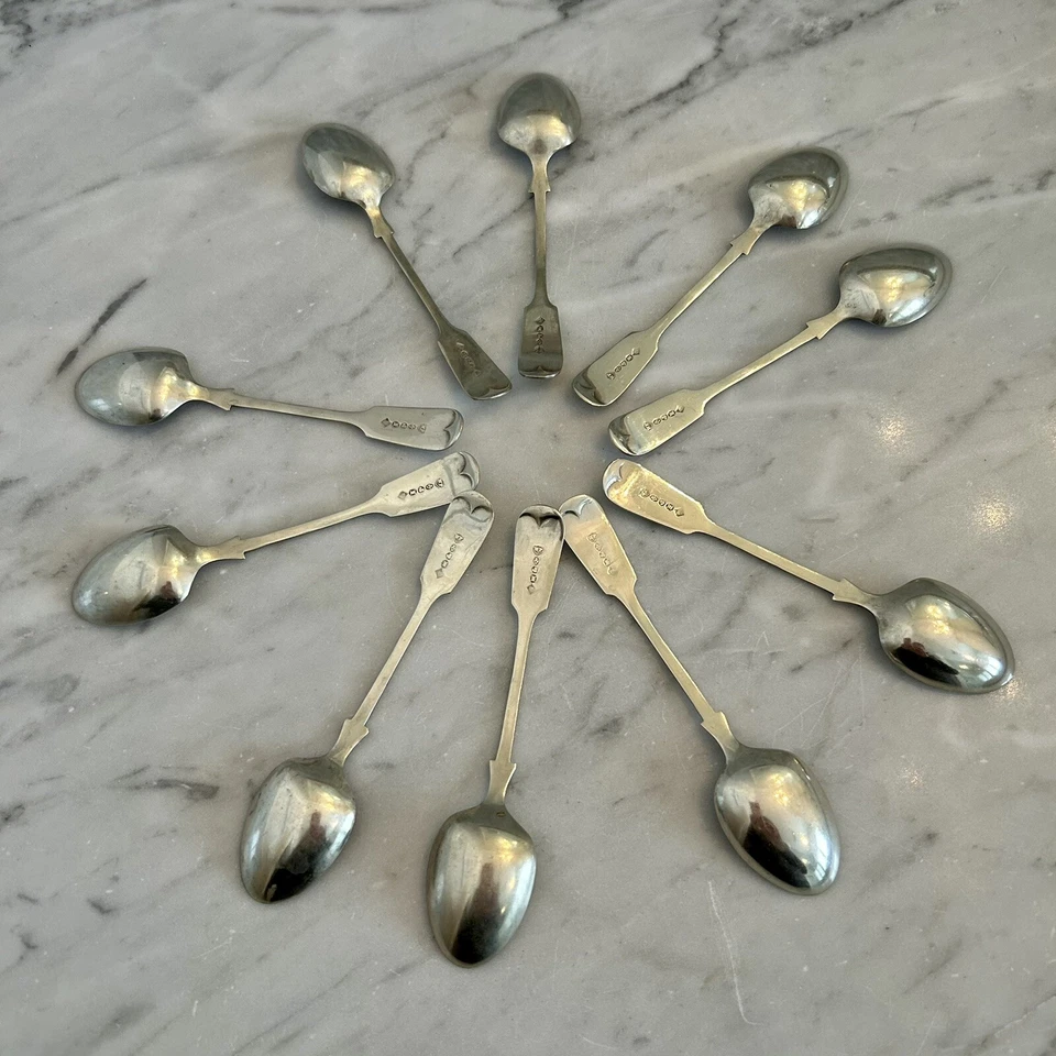 19th Century Willaim Page & Co England Silverplate Demitasse Spoons, Set of 10 - Image 2 of 4