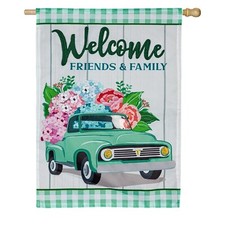 Spring Flower Delivery House Applique Flag, 28 x 44