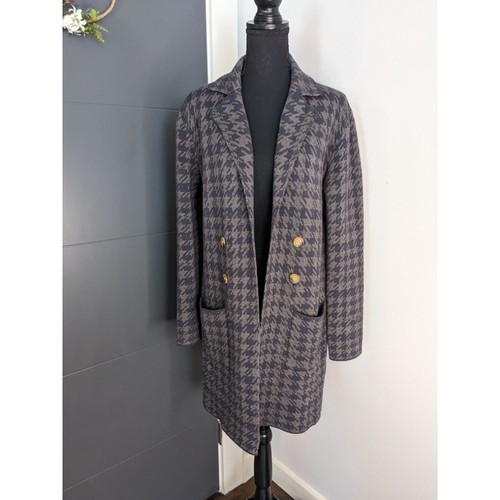 BeCool Boutique 2-Tone Gray Houndstooth Coatigan - S/M